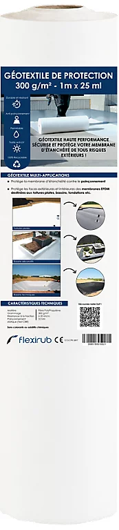 Castorama Geotextile De Protection - (Anti-Poinçonnant) 300 G/m² - 1 M X 25 M