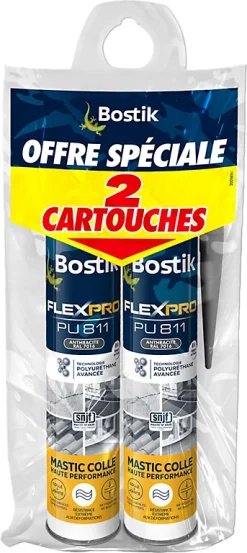 Castorama Lot De 2 Mastic Colle Bostik Flexpro PU 811 Gris Anthracite 300ml