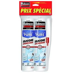 Castorama Lot De 2 Mastic Rubson Bain&Cuisine Silicone Evite Les Moisissures Blanc Cartouche 280ml