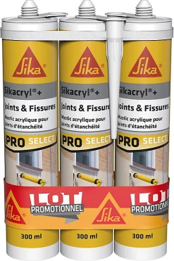 Castorama Lot De 3 Cartouches Mastic Sika Sikacryl Plus 300 Ml