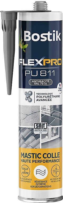 Castorama Mastic Colle Bostik Flexpro PU 811 Gris Anthracite 300ml