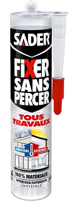 Castorama Mastic De Fixation Sader Fixer Sans Percer Tous Travaux - Invisible Cartouche 290ml