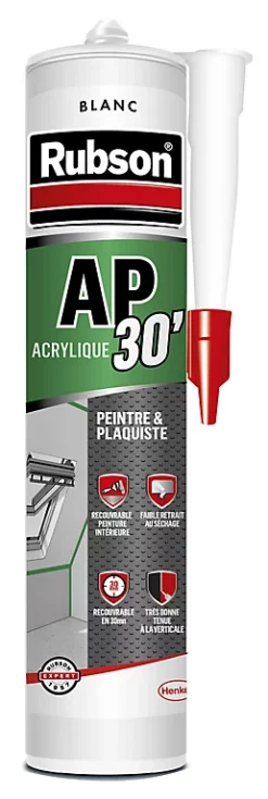 Castorama Mastic Rubson AP30 Finitions Et Fissures Spécial Peinture Blanc Cartouche 300ml