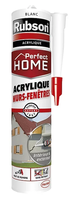 Castorama Mastic Rubson Maison Acrylique Murs-Fenêtres Blanc Cartouche 280ml
