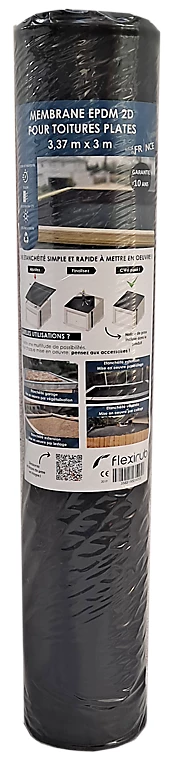 Castorama Membrane EPDM 2D étancheité Des Toitures - 1 Mm - 3,37 M X 3 M