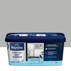 Castorama Peinture Anti-humidité Intérieur Satin Gris Lome Ripolin 2,5L