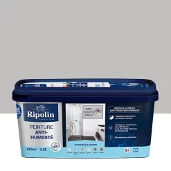 Castorama Peinture Anti-humidité Intérieur Satin Gris Souris Ripolin 2,5L