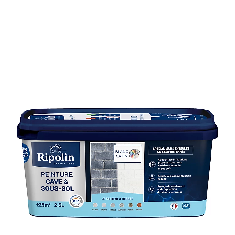 Castorama Peinture Cave & Sous-sol Intérieur Satin Ripolin 2,5L 3 Castorama Peinture Cave & Sous-sol Intérieur Satin Ripolin 2,5L